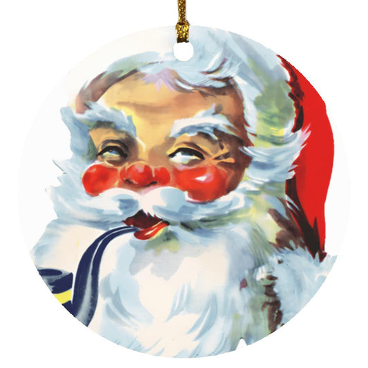 Santa Smoking Christmas Ornament